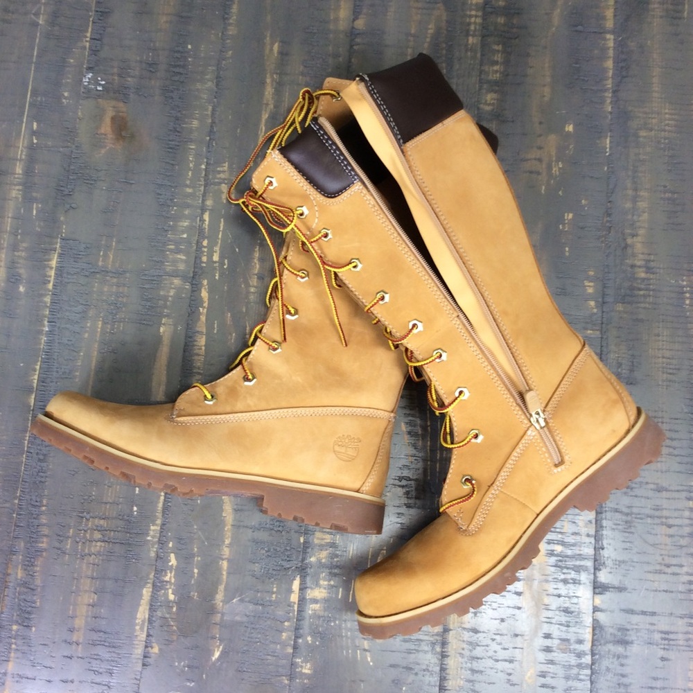 Timberland tall zip up leather boots